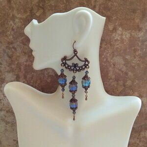 “Queen of the Northern Lights” ~ Opulent & Bodacious Copper Statement Earrings